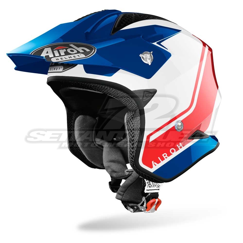 Casco Moto Airoh TRR S Keen - Blu Rosso | SETTANTADUE.IT