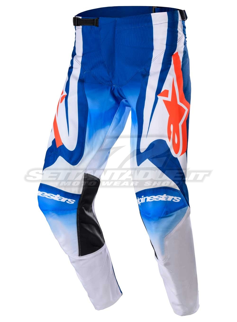 Pantaloni Motocross Alpinestars RACER SEMI - Blue Hot Orange - Offerta  Online