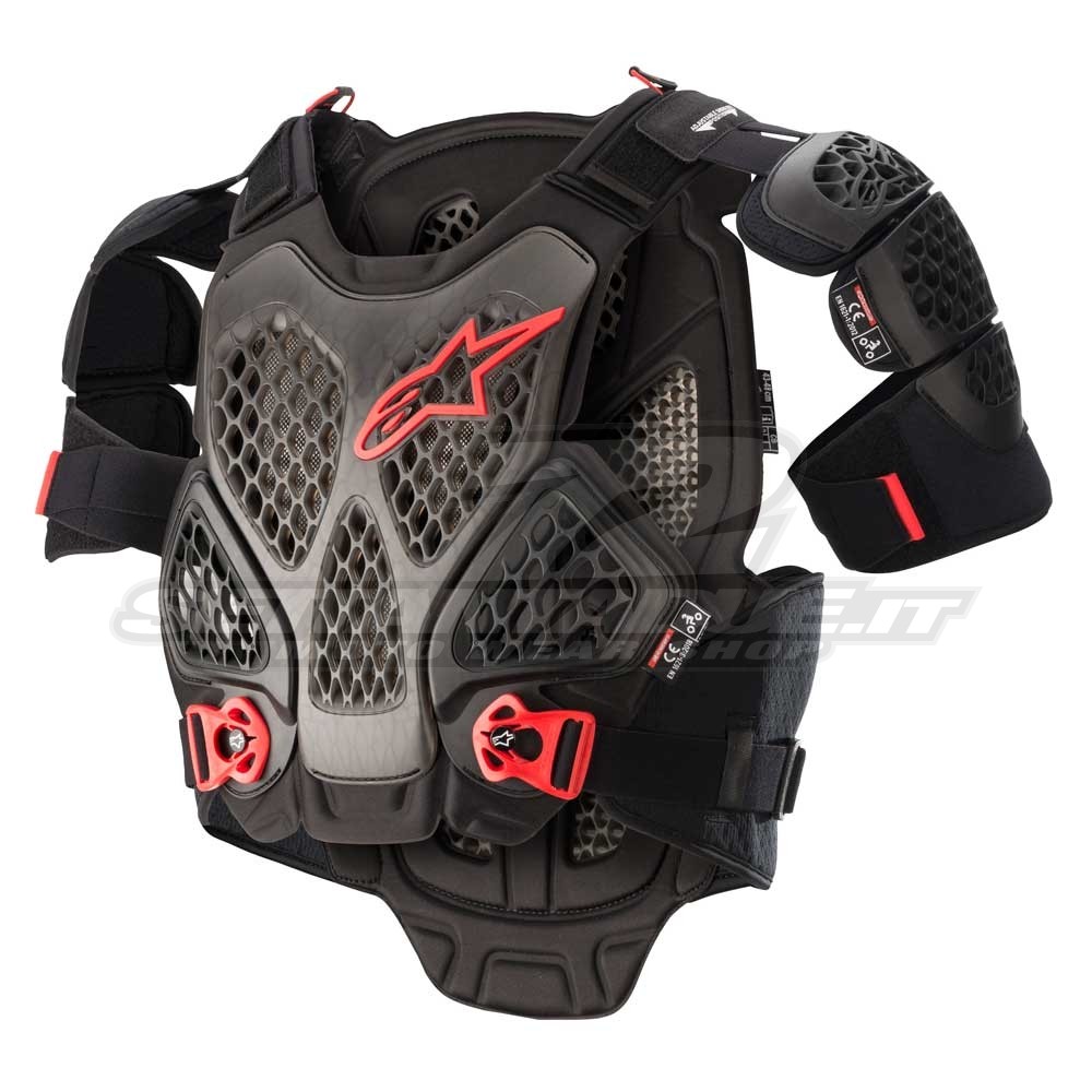 Protezione Motocross Alpinestars A-6 CHEST Protector - Nero Antracite Rosso