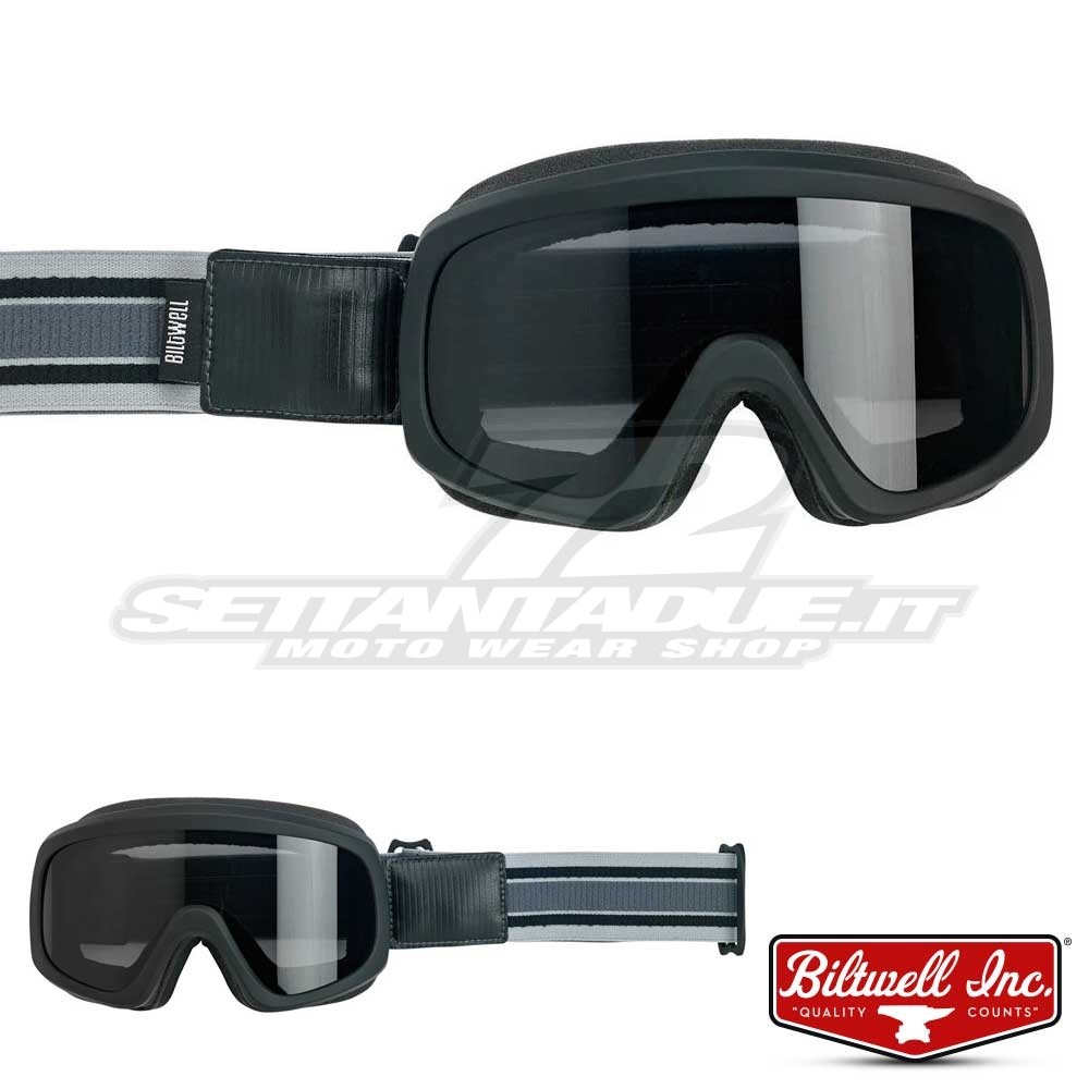 Maschera Moto Biltwell OVERLAND 2.0 Racer - Nero Grigio | SETTANTADUE.IT