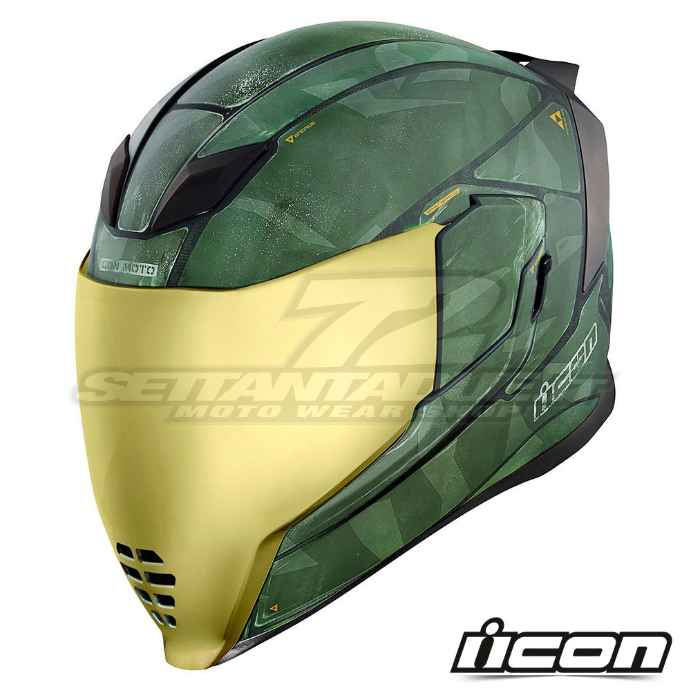 Casco Integrale Icon AIRFLITE Battlescar 2 - Verde | SETTANTADUE.IT