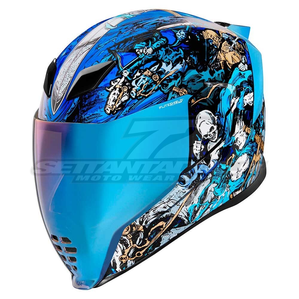Casco Integrale Icon AIRFLITE 4Horsemen - Blu | SETTANTADUE.IT