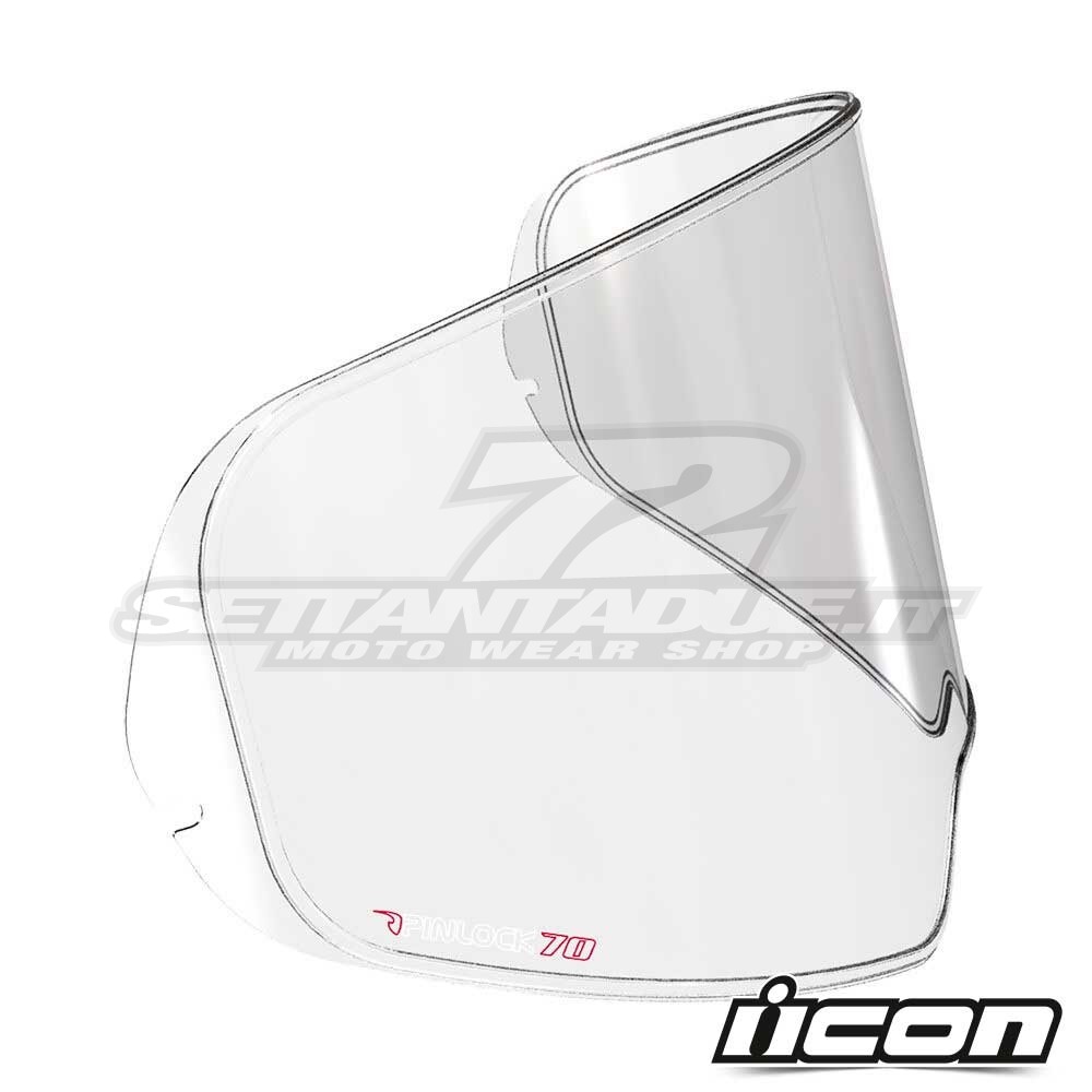 Lente Pinlock 70 per Casco Icon AIRFLITE - Trasparente | SETTANTADUE.IT