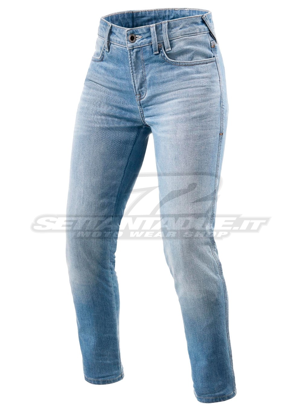 Jeans Moto Donna REV'IT! SHELBY 2 LADIES SK (Taglia Corta) - Azzurro  Slavato - Offerta Online | SETTANTADUE.IT