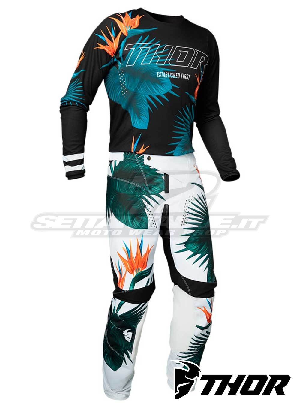 Completo Cross Thor PULSE TROPIX - Nero Bianco | SETTANTADUE.IT