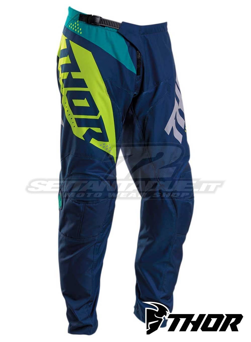 Pantaloni Cross Thor SECTOR BLADE - Blu Navy Giallo Acido | SETTANTADUE.IT