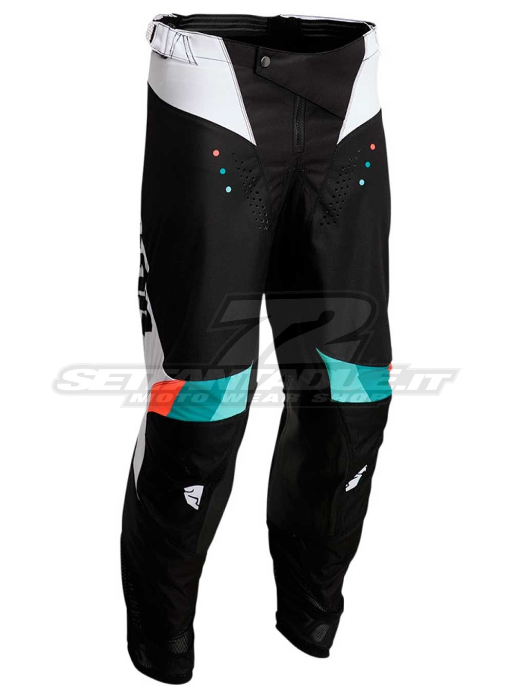 Pantaloni Cross Thor PULSE REACT - Bianco Nero | SETTANTADUE.IT