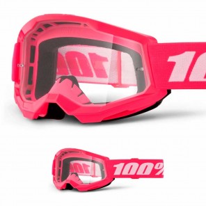 Maschera Cross 100% STRATA 2 Junior Pink - Lente Trasparente - Offerta
