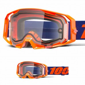 Maschera Cross 100% ARMATIC ENDURO Neon Orange - Lente Dual Trasparente - Offerta