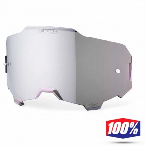 Lente Ricambio Maschere Cross 100% ARMEGA - HiPER Argento Specchio