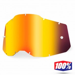 Lente Ricambio Maschere Cross 100% RACECRAFT2 / ACCURI2 / STRATA2 - Rosso Specchio