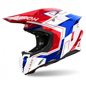 Casco Motocross Airoh TWIN 3 Dizzy - Blu Rosso - Offerta