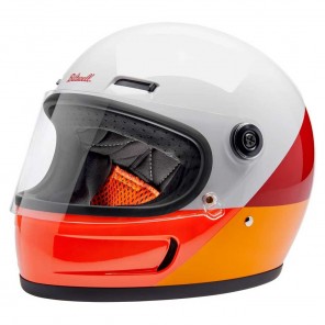 Casco Moto Biltwell GRINGO SV Intersection - Rosso Arancione Giallo - Offerta