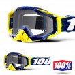 Maschera Cross 100% THE RACECRAFT Bibal Navy - Lente Trasparente