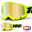 Maschera Cross 100% ACCURI2 Fluo Yellow - Lente Oro Specchio
