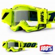 Maschera Cross 100% ACCURI2 FORECAST Fluo Yellow - Lente Trasparente