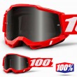 Maschera Cross 100% ACCURI2 SAND Red - Lente Fumè