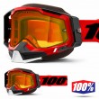 Maschera Motoslitta 100% RACECRAFT2 SNOW Red - Lente Dual Vented Giallo