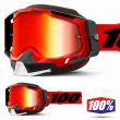 Maschera Motoslitta 100% RACECRAFT2 SNOW Red - Lente Dual Vented Rosso Specchio
