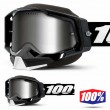 Maschera Motoslitta 100% RACECRAFT2 SNOW Black - Lente Dual Vented Argento Specchio