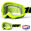 Maschera Cross 100% STRATA2 Fluo Yellow - Lente Trasparente