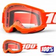 Maschera Cross 100% STRATA2 Orange - Lente Trasparente