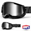 Maschera Cross 100% STRATA2 Black - Lente Argento Specchio