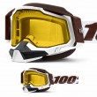 Maschera Motoslitta 100% RACECRAFT2 SNOW Snowbird - Lente Dual Vented Giallo