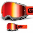 Maschera Cross 100% ACCURI2 Schrute - Lente Rosso Specchio - Offerta Online