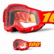 Maschera Cross 100% ACCURI 2 Red - Lente Trasparente - Offerta