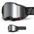 Maschera Cross 100% ACCURI 2 Black - Lente Argento Specchio - Offerta