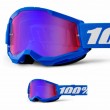 Maschera Cross 100% STRATA 2 Blue - Lente Rosso Blu Specchio - Offerta