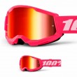 Maschera Cross 100% STRATA 2 Pink - Lente Rosso Specchio - Offerta