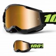 Maschera Cross 100% STRATA 2 Solar Eclipse - Lente True Gold Specchio - Offerta