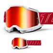 Maschera Cross 100% ACCURI 2 Redline - Lente Rosso Specchio - Offerta