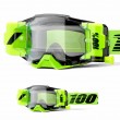 Maschera Cross 100% ARMEGA FORECAST Neon Yellow - Lente Trasparente - Offerta