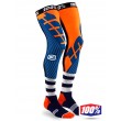 Calze 100% REV Knee Brace Moto - Blu Navy Arancione