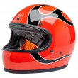 Casco Moto Biltwell GRINGO Flames - Arancione Competizione - Offerta