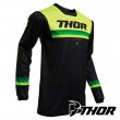 Maglia Cross Thor PULSE PINNER - Nero Giallo Acido