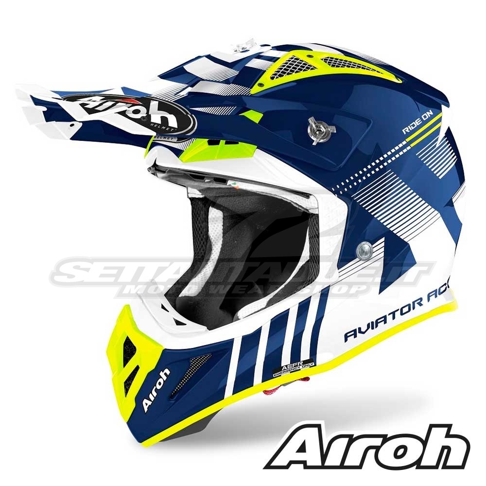 Airoh AVIATOR ACE Nemesi Dirt Bike Helmet - Blue | SETTANTADUE.IT Airoh AVIATOR ACE Nemesi Dirt Bike Helmet - Blue | SETTANTADUE.IT