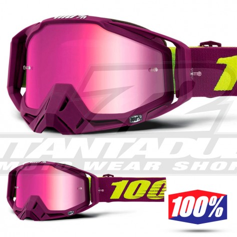 100% Maschera THE RACECRAFT Derestricted - Lente Rosso Specchio