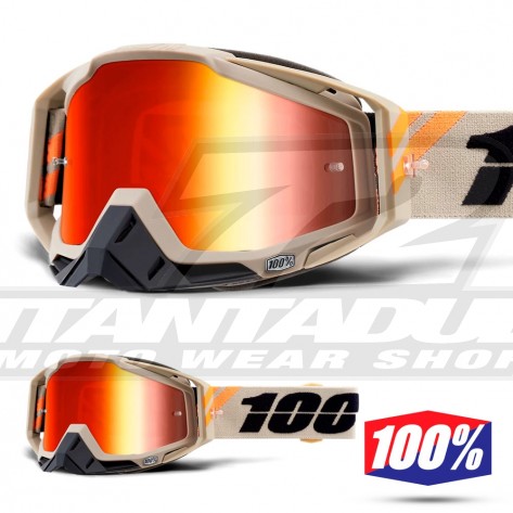 100% Maschera THE RACECRAFT Derestricted - Lente Rosso Specchio