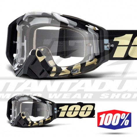 100% Maschera THE RACECRAFT Derestricted - Lente Trasparente