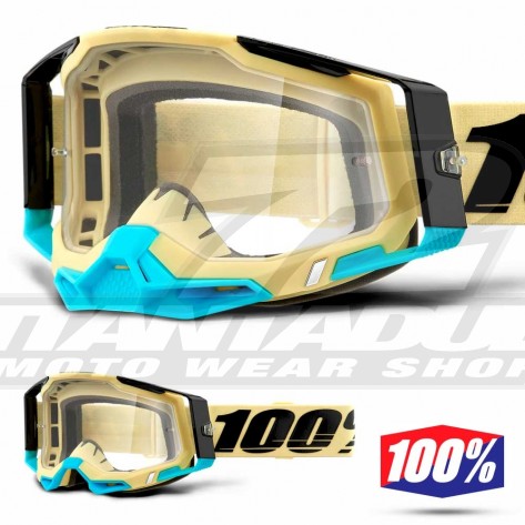 100% Maschera THE RACECRAFT Derestricted - Lente Trasparente