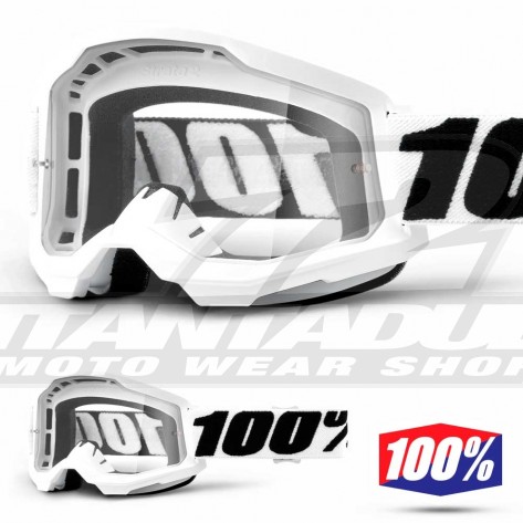 100% Maschera THE RACECRAFT Derestricted - Lente Trasparente