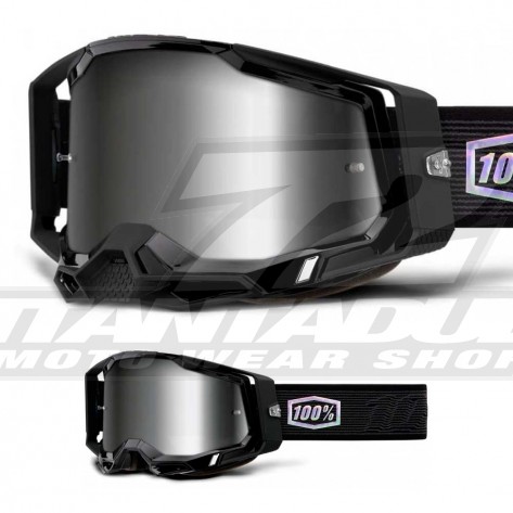 Maschera Cross 100% RACECRAFT2 Topo - Lente Argento Specchio - Offerta Online