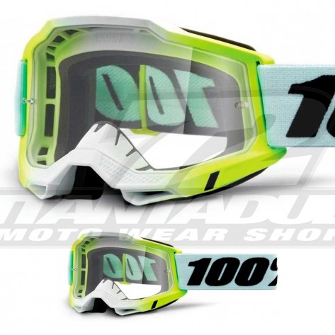 Maschera Cross 100% ACCURI2 Dunder - Lente Trasparente - Offerta Online