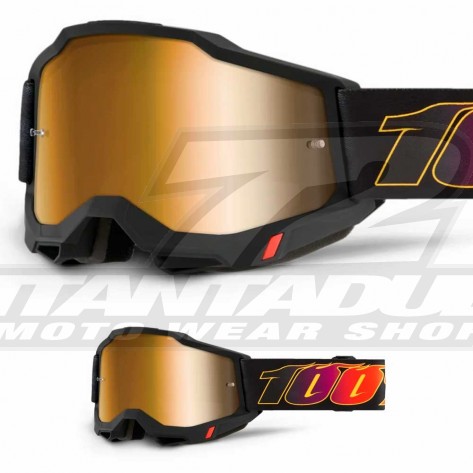 Maschera Cross 100% ACCURI2 Dunder - Lente Rosso Specchio - Offerta Online