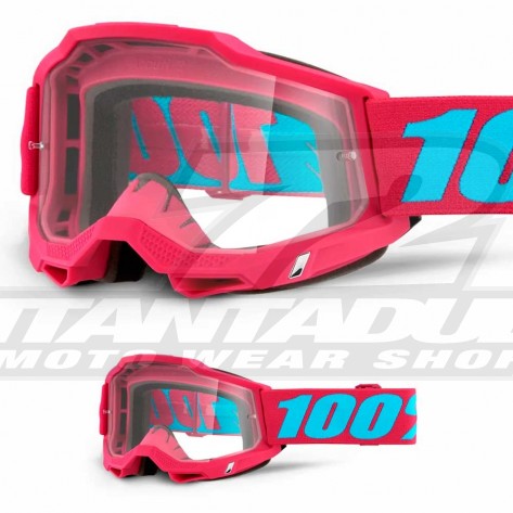 Maschera Cross 100% ACCURI2 Dunder - Lente Trasparente - Offerta Online