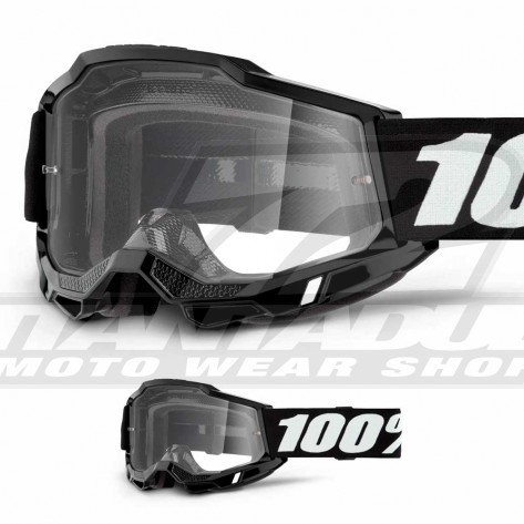 Maschera Cross 100% ACCURI2 Dunder - Lente Trasparente - Offerta Online